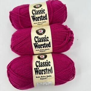 3 Universal Yarn Classic Worsted DARK PINK #624 Acrylic Wool 80/20 Medium Weight